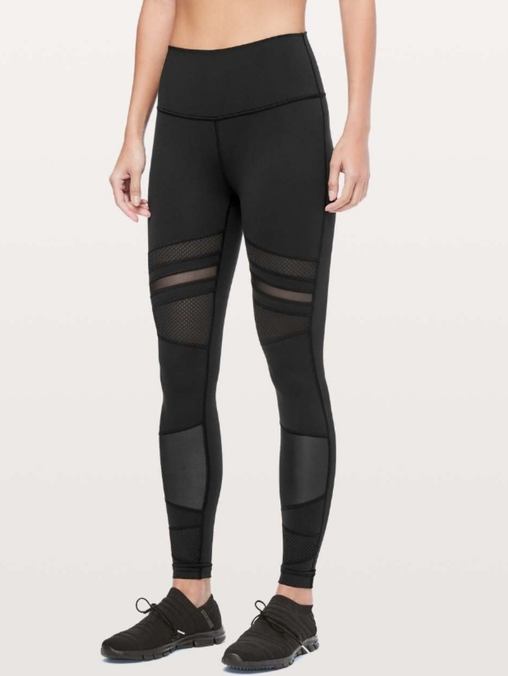 Lululemon Wunder Under High-Rise Tight *Mix & Mesh.  28" Inseam. Black. Size 4.